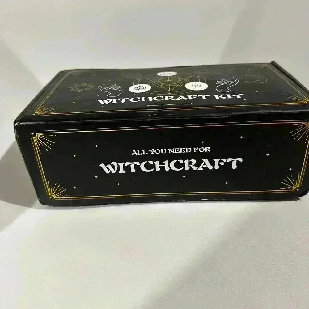 Witchcraft Kit Supplies Set Black Gold Open Box! Halloween Wicca